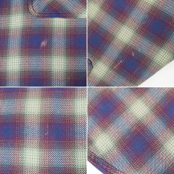画像5: Late 90's FIVE BROTHER ヘビーネルシャツ "Burgundy Ombre Plaid" (5)
