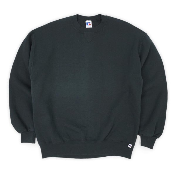 画像1: 90's RUSSELL 前V ブランクスウェット "BLACK / sizeL / MADE IN USA" (1)