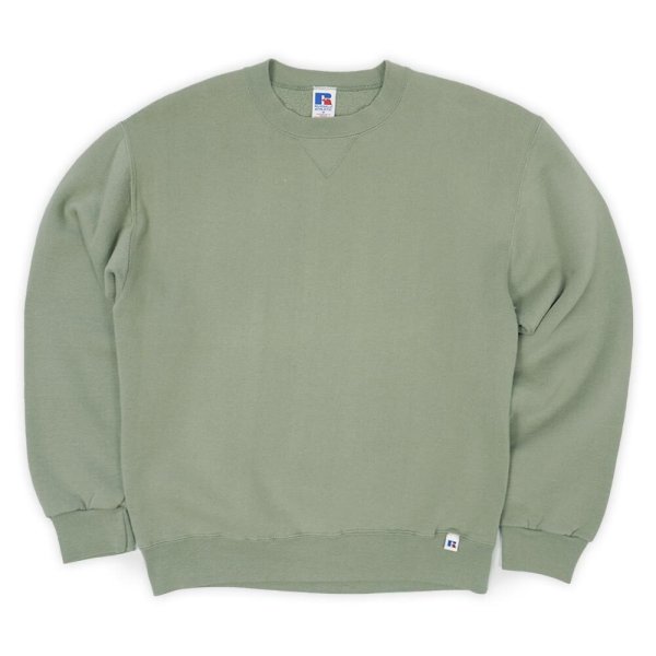 画像1: 90-00's RUSSELL 前V ブランクスウェット "LIGHT OLIVE" (1)