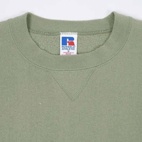 画像4: 90-00's RUSSELL 前V ブランクスウェット "LIGHT OLIVE" (4)