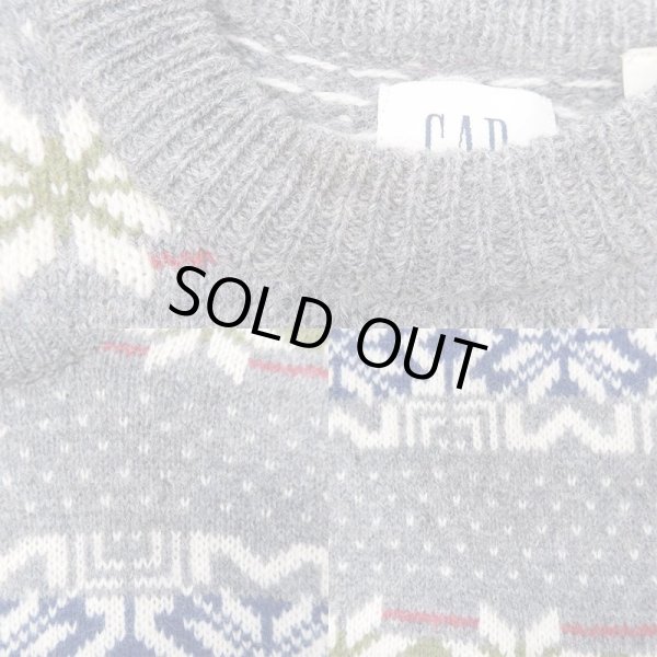 画像3: 90's OLD GAP 総柄 シェットランドウールニット (3)