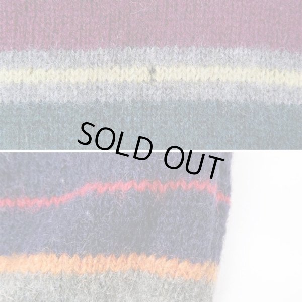 画像4: 00's J.CREW マルチボーダー柄 ウールニット (4)