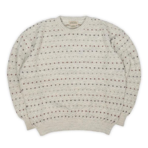 画像1: 90's ST JOHN'S BAY 総柄 コットンニット (1)