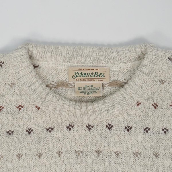 画像3: 90's ST JOHN'S BAY 総柄 コットンニット (3)