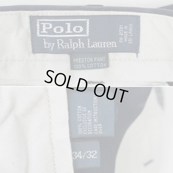 画像3: 00's Polo Ralph Lauren ノータック チノトラウザー "NAVY / PRESTON PANT" (3)