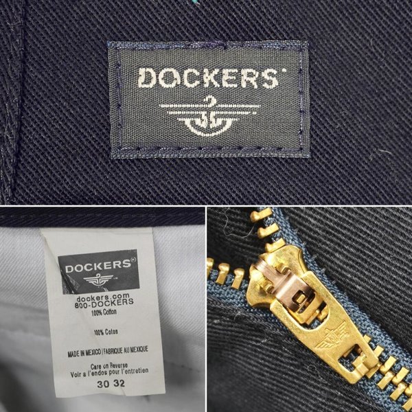 画像3: 00's DOCKERS 2タック チノトラウザー "DEADSTOCK / DARK NAVY" (3)