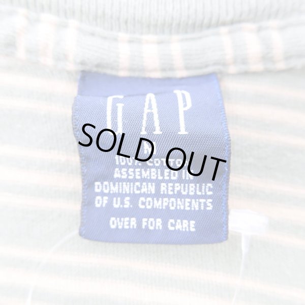 画像2: 90's OLD GAP マルチボーダー柄 ポケットTシャツ (2)