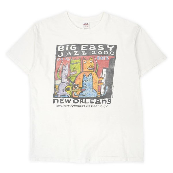 画像1: Early 00's BiG Easy JAZZ 2000 プリントTシャツ "BIG HED DESIGNS" (1)