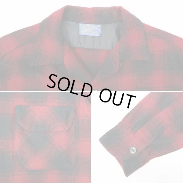 画像4: 50's Pendleton オンブレチェック柄 オープンカラー ウールシャツ (4)