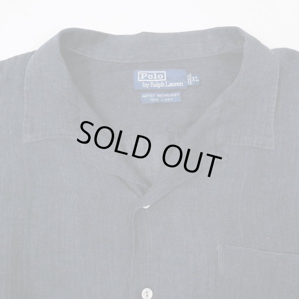 画像3: 90's Polo Ralph Lauren オープンカラーシャツ "ARTIST WORK SHIRT" (3)