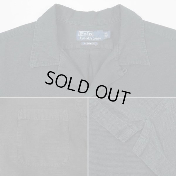 画像3: 90's Polo Ralph Lauren S/S オープンカラーシャツ “CLASSIC FIT / BLACK” (3)