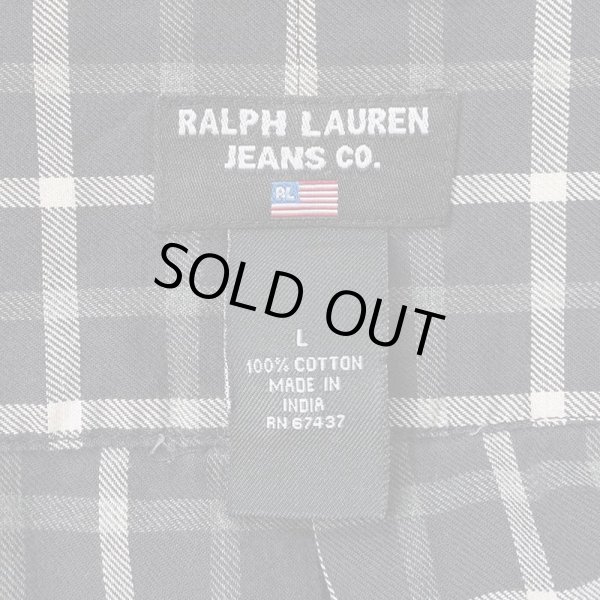 画像2: 00's RALPH LAUREN JEANS ボタンダウンシャツ "BLACK Plaid" (2)