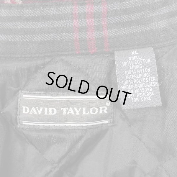 画像2: 90's DAVID TAYLOR キルティングライナー ネルシャツ "BLACK Plaid" (2)