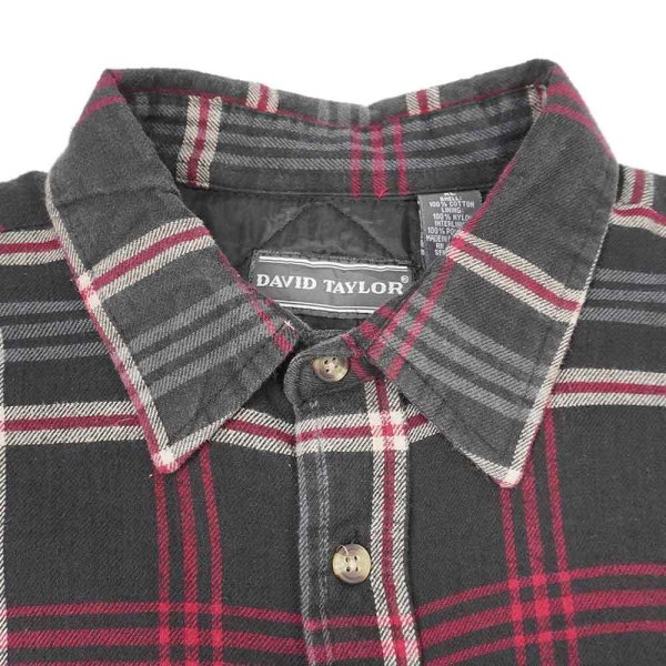 画像3: 90's DAVID TAYLOR キルティングライナー ネルシャツ "BLACK Plaid" (3)