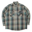 画像1: 90's FIVE BROTHER ヘビーネルシャツ "BLACK×GREEN Plaid" (1)
