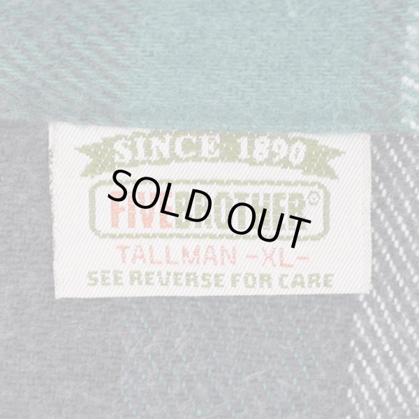 画像2: 90's FIVE BROTHER ヘビーネルシャツ "BLACK×GREEN Plaid" (2)