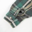画像4: 90's FIVE BROTHER ヘビーネルシャツ "BLACK×GREEN Plaid" (4)