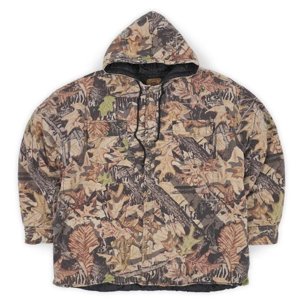 画像1: 00's Duxbak リアルツリーカモ柄 フーディーシャツジャケット (1)