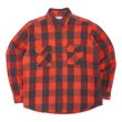 画像1: 80's FIVE BROTHER ブロックチェック柄 ヘビーネルシャツ "RED×BLACK / MADE IN USA" (1)