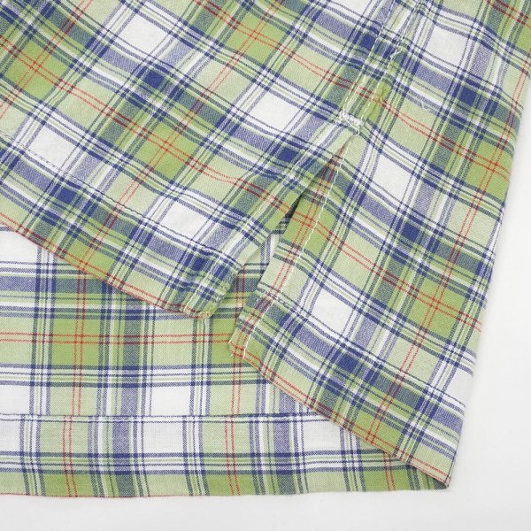 画像4: 90's POLO JEANS S/S オープンカラーシャツ "Green Plaid" (4)