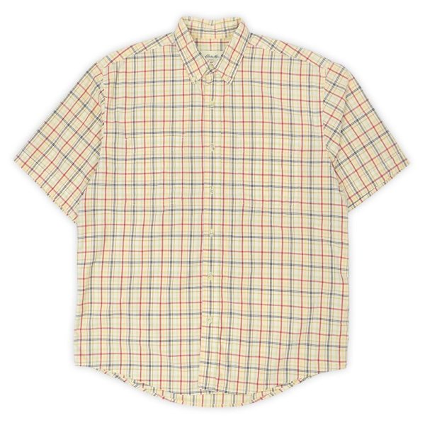 画像1: 90's Eddie Bauer S/S ボタンダウンシャツ "白タグ" (1)