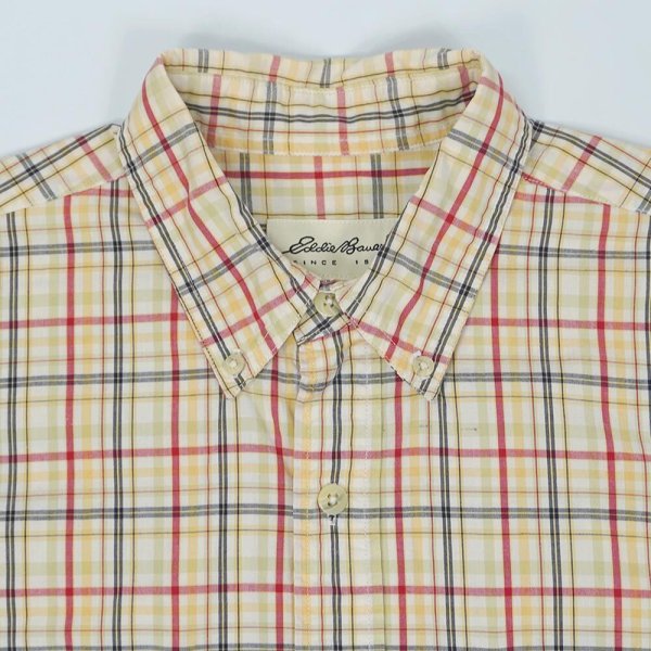 画像3: 90's Eddie Bauer S/S ボタンダウンシャツ "白タグ" (3)