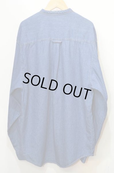 画像2: 90's BASIC EDITIONS バンドカラー デニムシャツ (2)