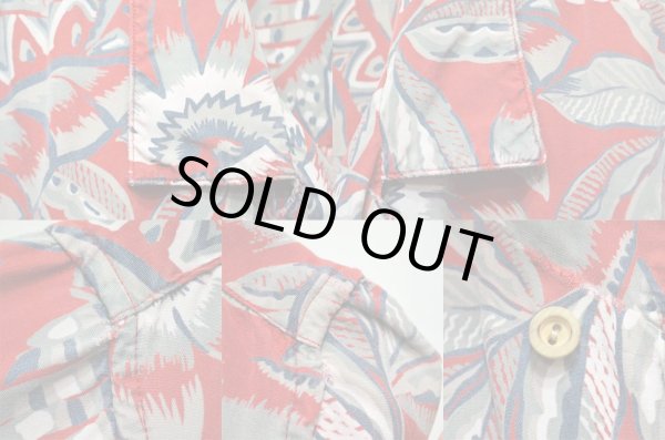 画像4: 80-90's BANANA REPUBLIC S/S 総柄 レーヨンオープンカラーシャツ (4)