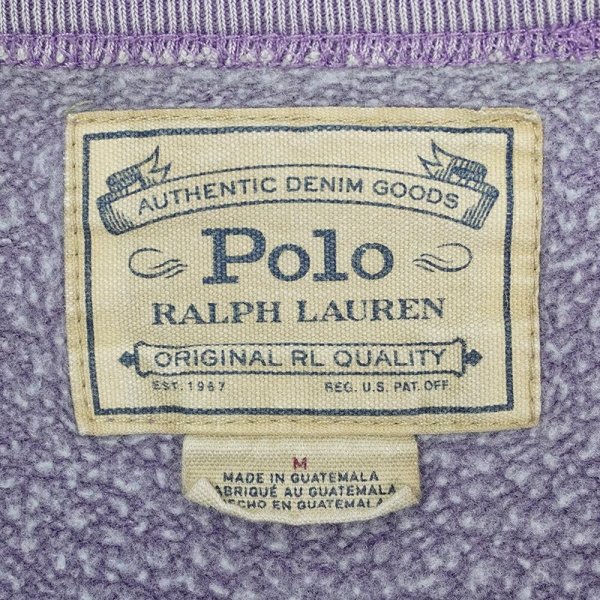 画像2: 00's Polo Ralph Lauren ロゴ刺繍 スウェット "FADE PURPLE" (2)