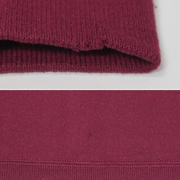 画像5: 90's RUSSELL 前V ブランクスウェット "BURGUNDY / MADE IN USA" (5)