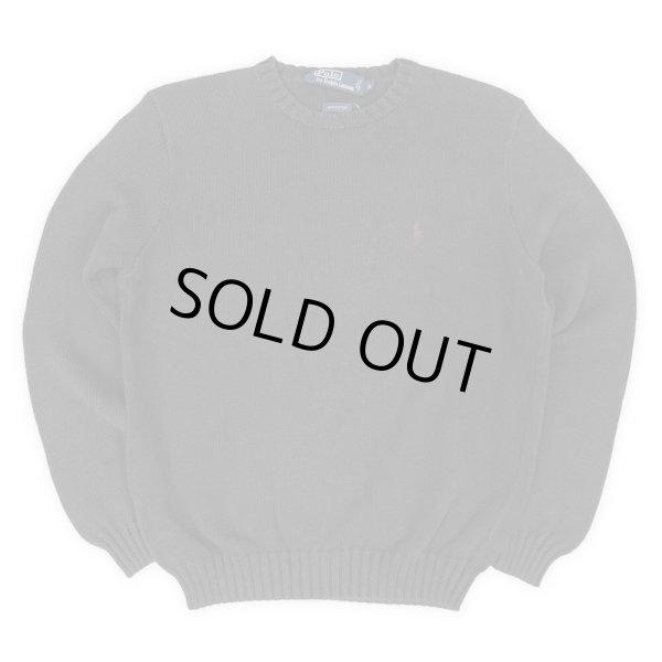 画像1: 90's Polo Ralph Lauren コットンニット "FADE BLACK" (1)