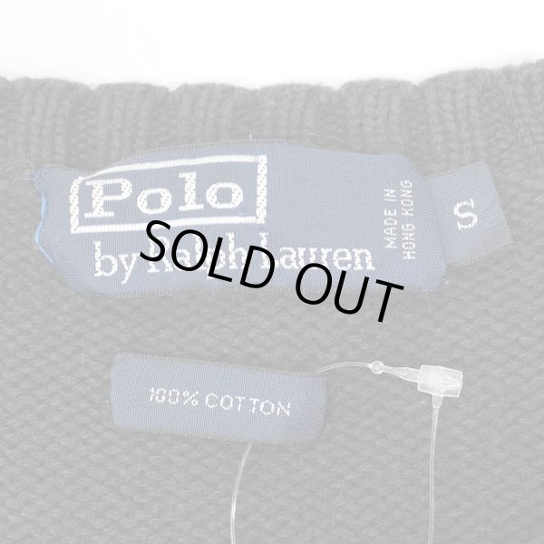 画像2: 90's Polo Ralph Lauren コットンニット "FADE BLACK" (2)