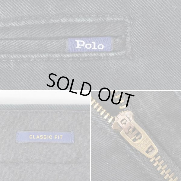 画像5: 00's Polo Ralph Lauren ノータック チノトラウザー "BLACK / CLASSIC FIT" (5)