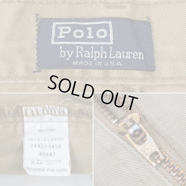 画像4: 90's Polo Ralph Lauren 2タック チノトラウザー "MADE IN USA / W33 L30" (4)
