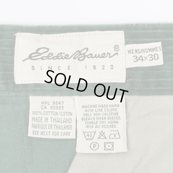 画像3: Late 90's Eddie Bauer 2タック 太畝コーデュロイトラウザー "W34 L30 / GREEN" (3)