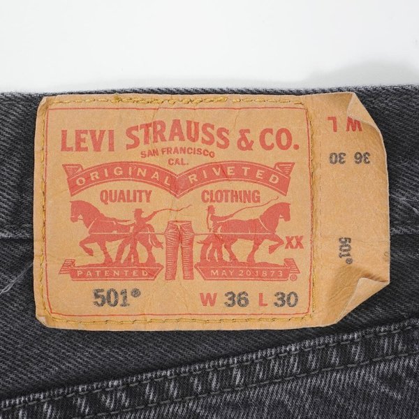 画像3: 00's Levi's 501 ブラックデニムパンツ "W36 L30" (3)