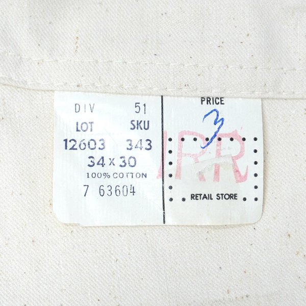 画像3: 70's unknown コットンペインターパンツ "W34 L30 / DEADSTOCK" (3)