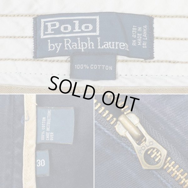 画像4: 90's Polo Ralph Lauren 6ポケット カーゴショーツ "NAVY" (4)