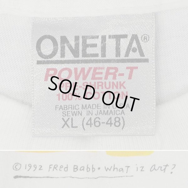 画像2: 90's Fred Babb アートTシャツ "what iz art? / ONEITA body" (2)