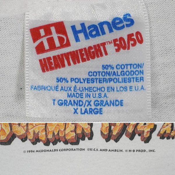 画像2: 90's THE FLINTSTONES × McDonald's プリントTシャツ "MADE IN USA" (2)