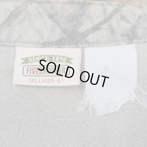 画像2: 90's FIVE BROTHER 総柄 シャモアクロス ワークシャツ "MADE IN USA" (2)