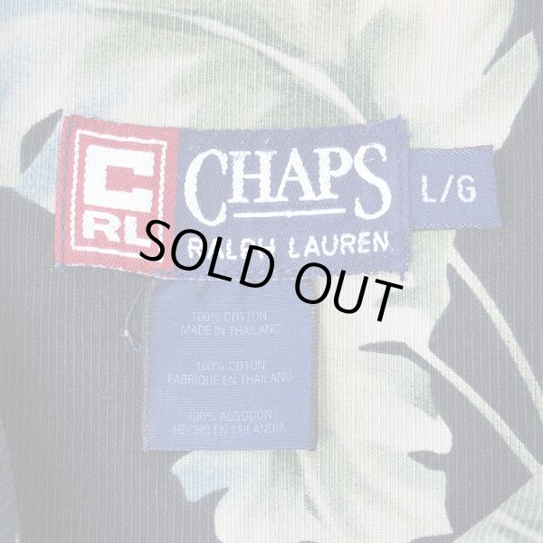 画像2: 90's CHAPS RALPH LAUREN S/S 総柄 オープンカラーシャツ "BLACK BASE" (2)
