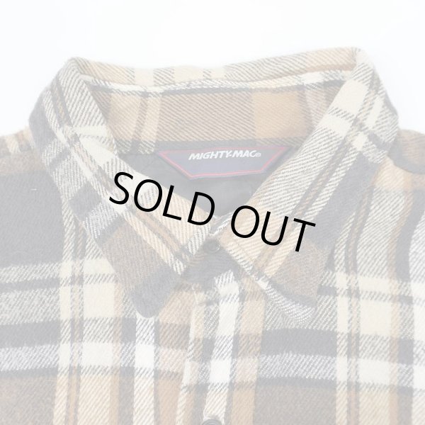 画像3: 80's MIGHTY-MAC キルティングライナー ヘビーネルシャツ “BROWN × BLACK Plaid” (3)