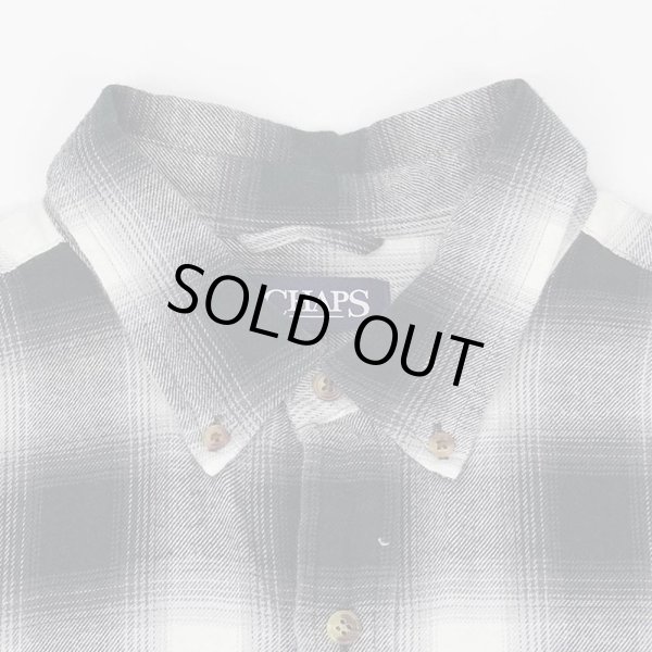 画像4: 00's CHAPS フランネル ボタンダウンシャツ "Black Ombre Plaid" (4)