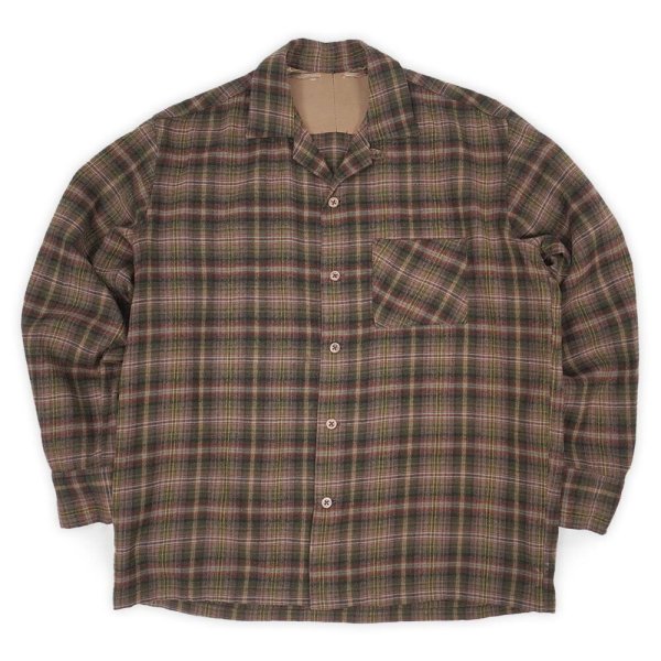 画像1: 50's Unknown オープンカラー ウールシャツ (1)