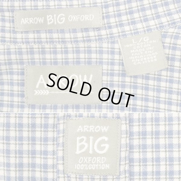 画像2: 90-00's ARROW ボタンダウンシャツ "BIG OXFORD / BLUE PLAID" (2)