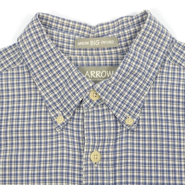 画像3: 90-00's ARROW ボタンダウンシャツ "BIG OXFORD / BLUE PLAID" (3)