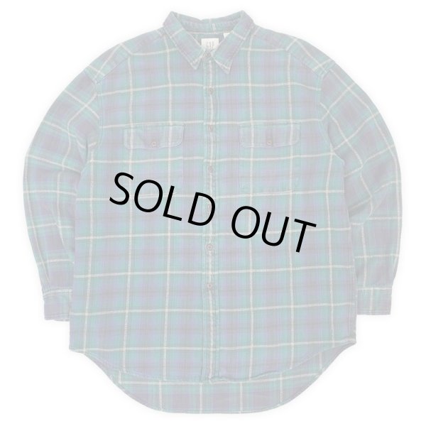 画像1: 90's OLD GAP ヘビーネルシャツ "Omble Plaid" (1)
