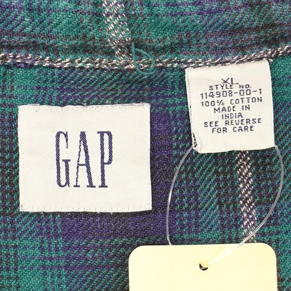 画像2: 90's OLD GAP ヘビーネルシャツ "Omble Plaid" (2)