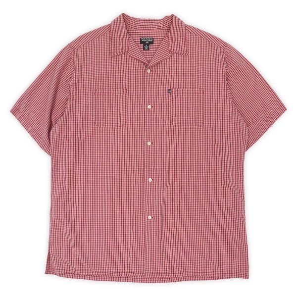 画像1: 90's POLO JEANS S/S オープンカラーシャツ "Red Plaid" (1)